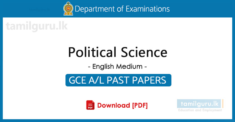 GCE AL Political Science Past Papers in English Medium