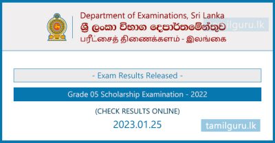 Grade 5 Scholarship Examination Results Released 2022 - Department of Examinations 1