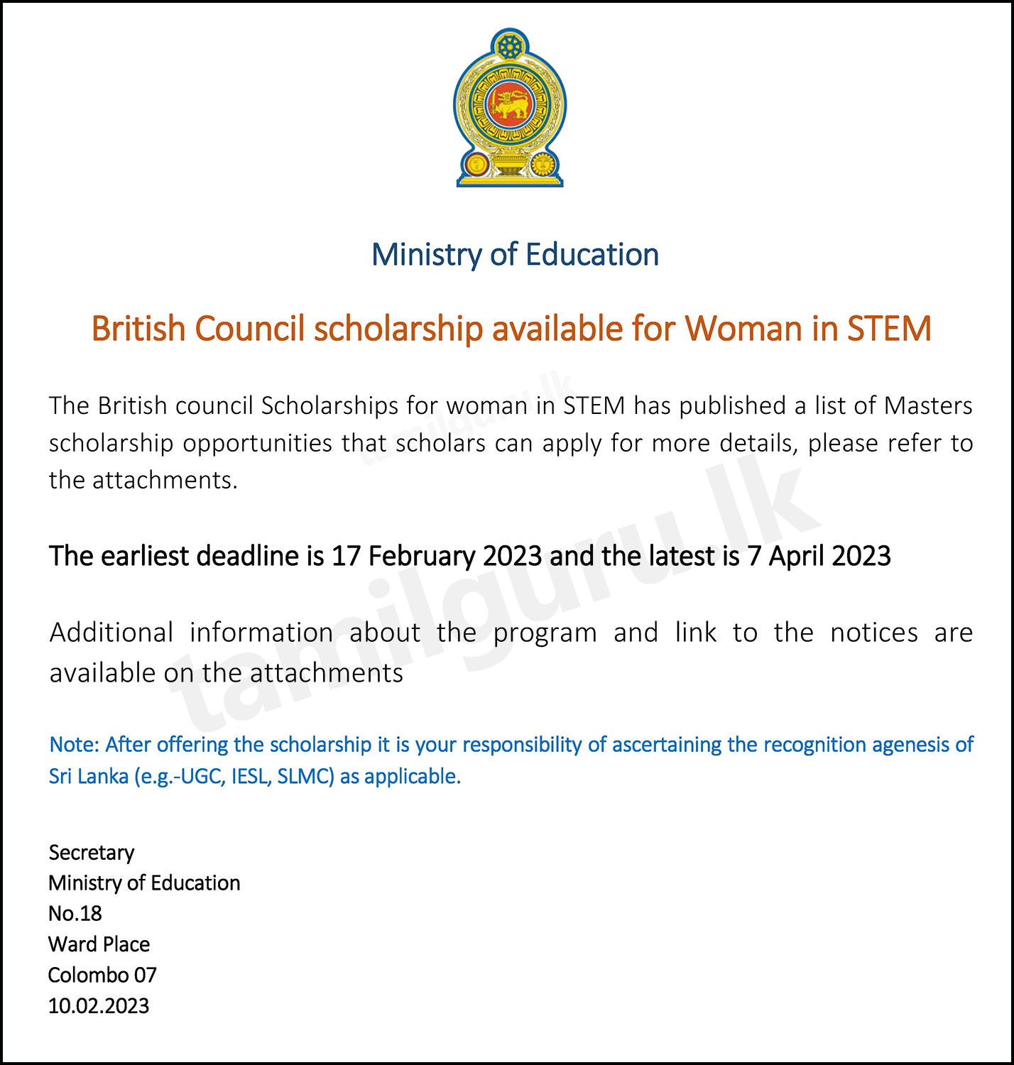 British Council Scholarships for Women in STEM - 2023/2024