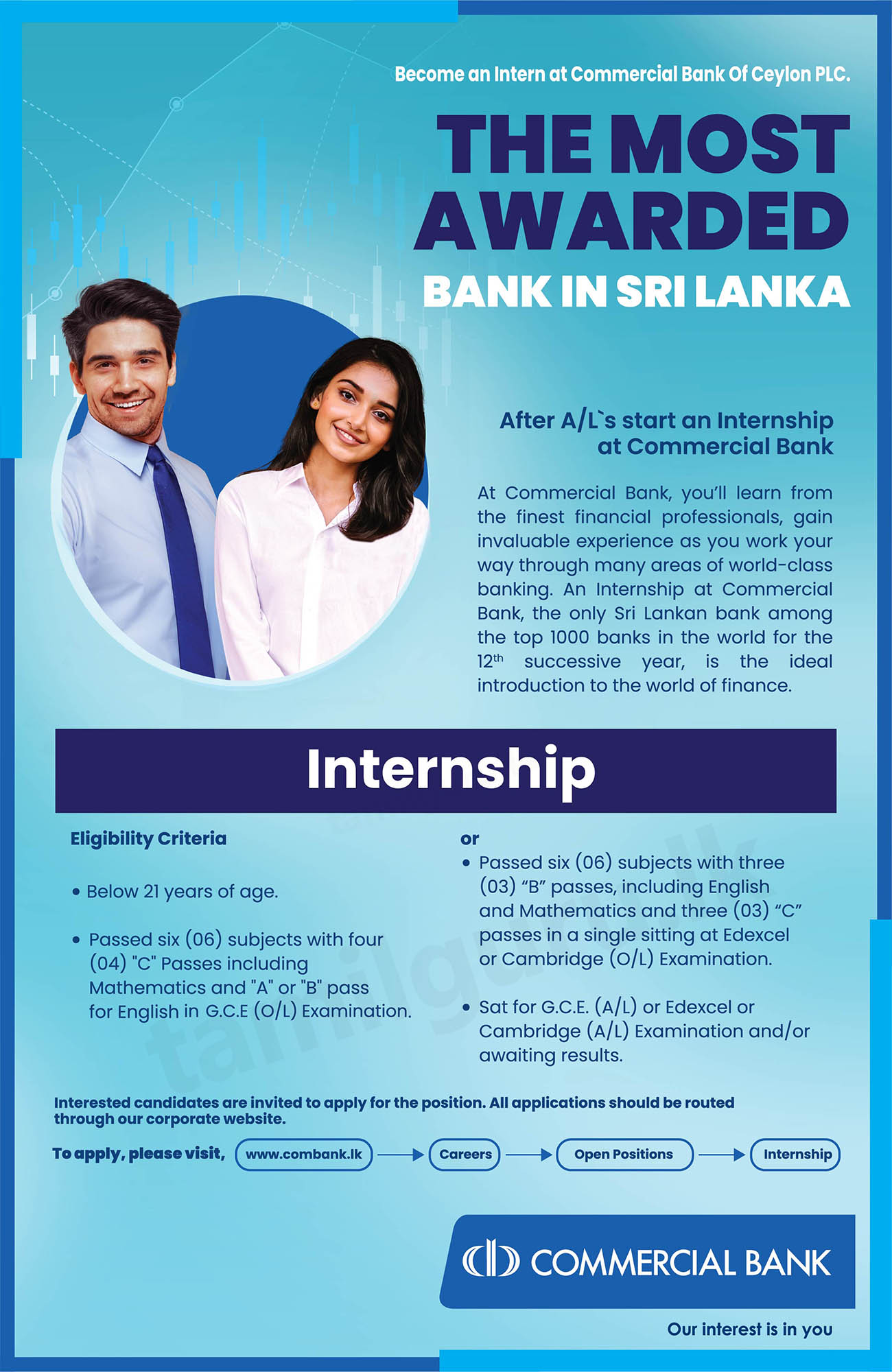 Internship Vacancies 2023 - Commercial Bank