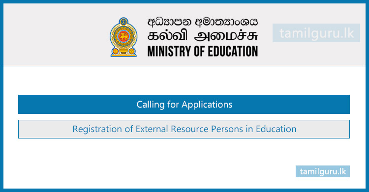 Registration of External Resource Persons in Education - Ministry of Education
