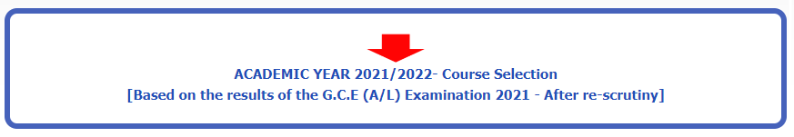 University Course Selection & Cut-off Marks (After Re-Correction) - 2021/2022