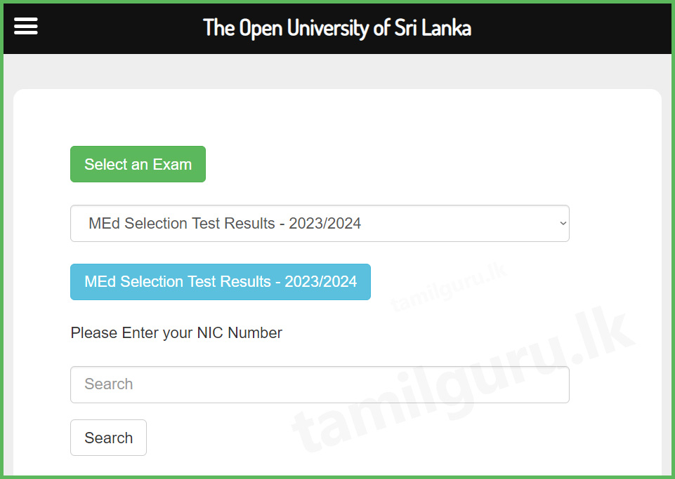 Master of Education (MEd) Selection Test Results Released 2023 - Open University of Sri Lanka (OUSL)