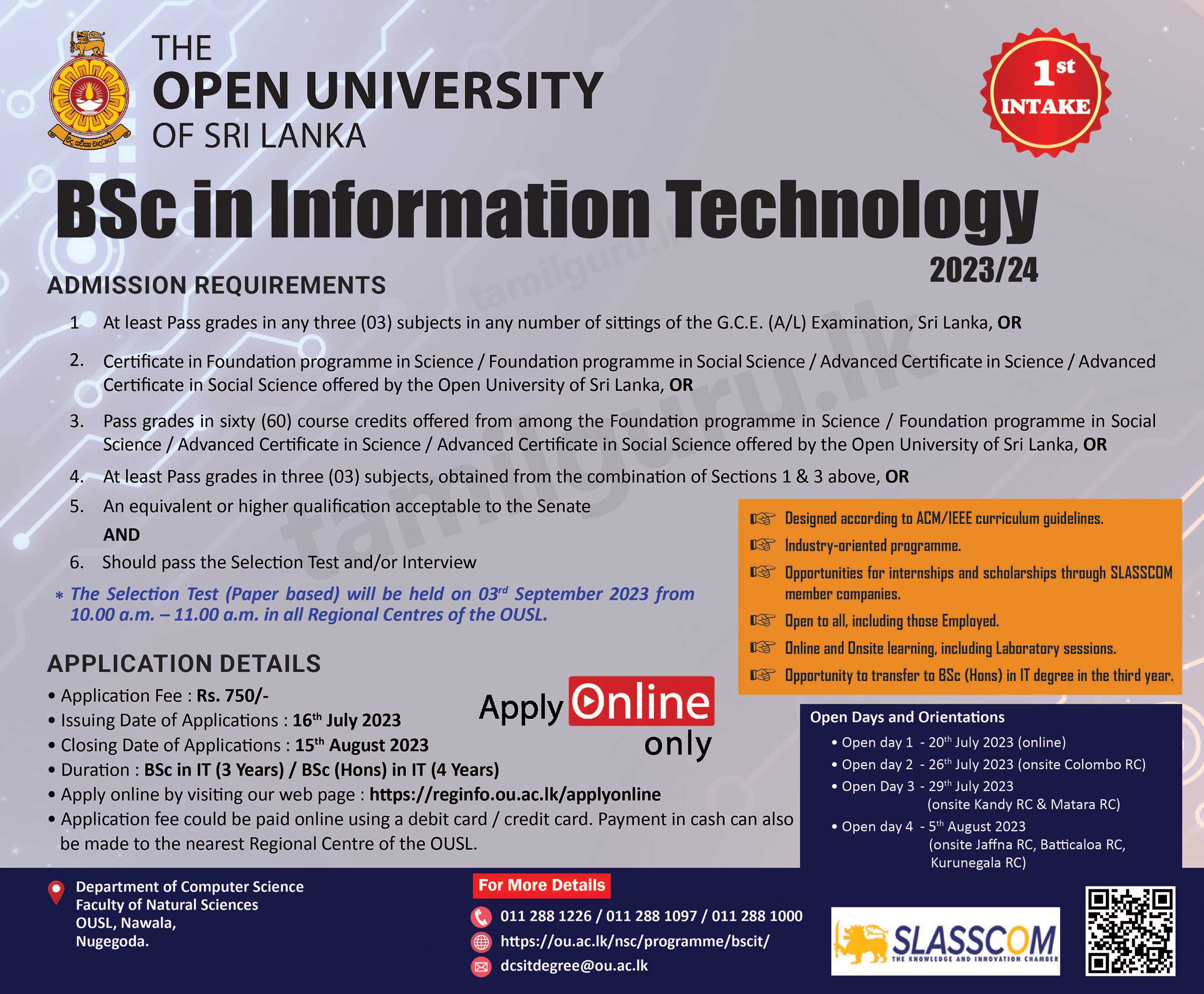 BSc in Information Technology (IT) Degree Programme 2023 - Open University (OUSL)