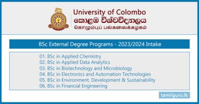 BSc External Degree Programs 2023 (2024 Intake) - University of Colombo