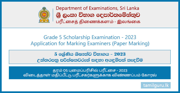 Grade 5 Scholarship Examination Paper Marking Application 2023