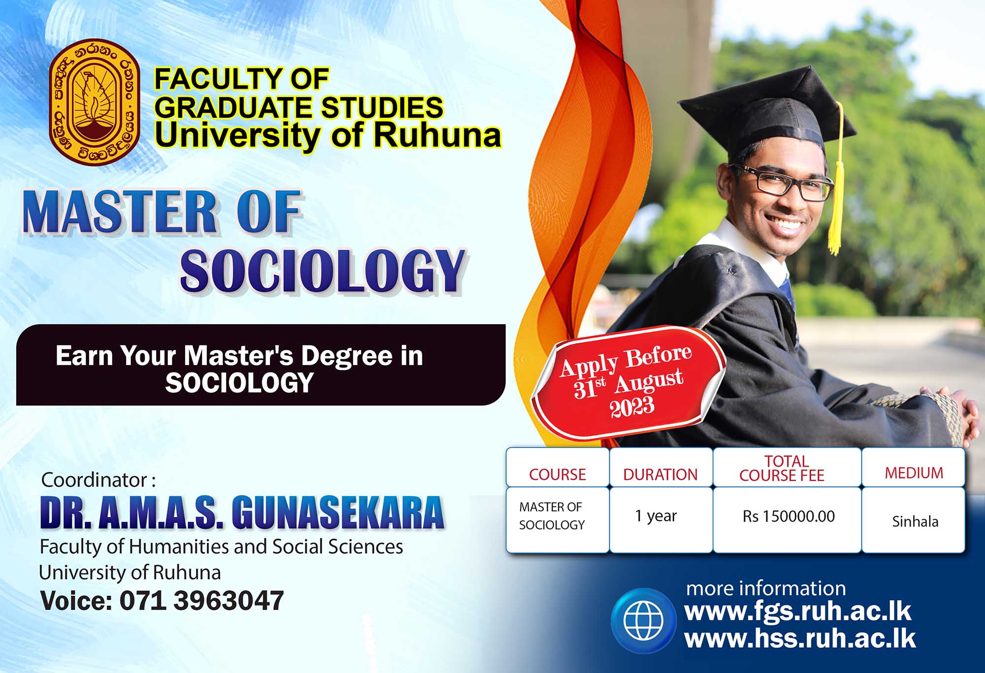 Master of Sociology 2023/24 - University of Ruhuna
