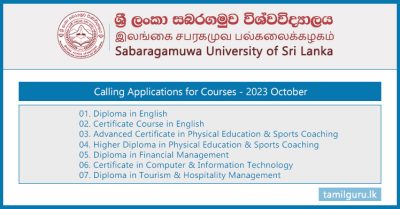 Sabaragamuwa University (CODL) Courses Application - 2023 October