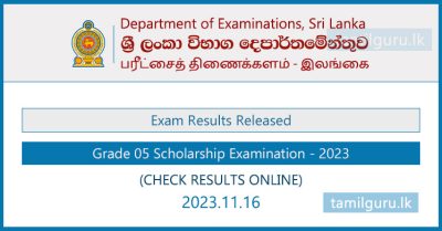 Grade 05 Scholarship Examination 2023 - Results Released