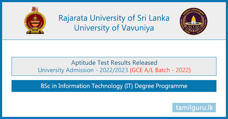 Rajarata & Vavuniya University ICT Aptitude Test Results Released 2023