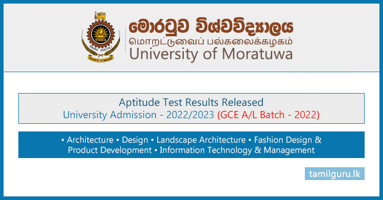 University of Moratuwa Aptitude Test Results Released 2023