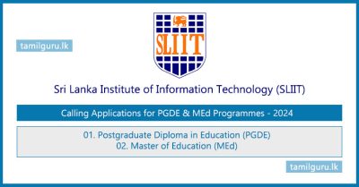 PGDE & MEd Programmes 2023 (2024) at SLIIT