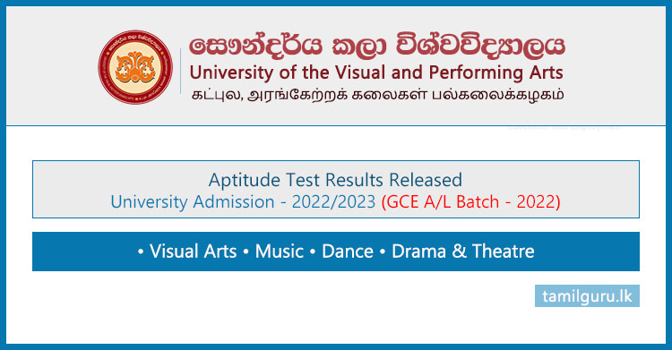 University of the Visual & Performing Arts (UVPA) Aptitude Test Results 2023