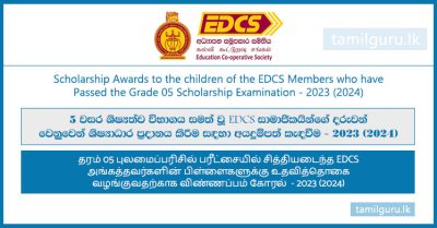 EDCS - Grade 05 Scholarships Awards Application 2023 (2024)