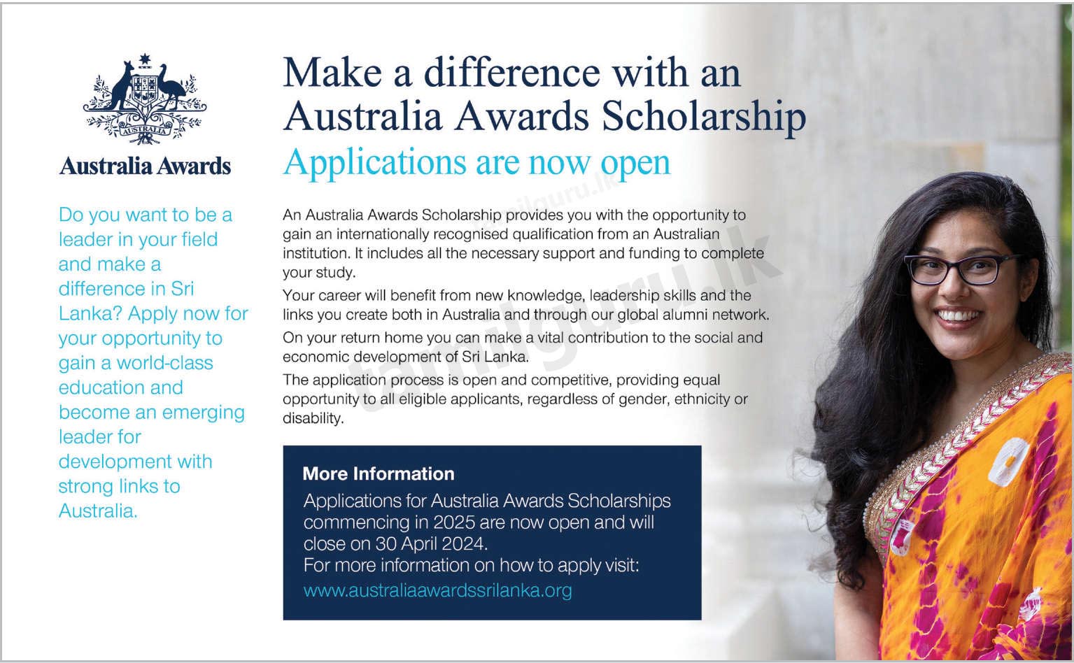 Australia Awards Scholarships Application 2025 for Sri Lanka