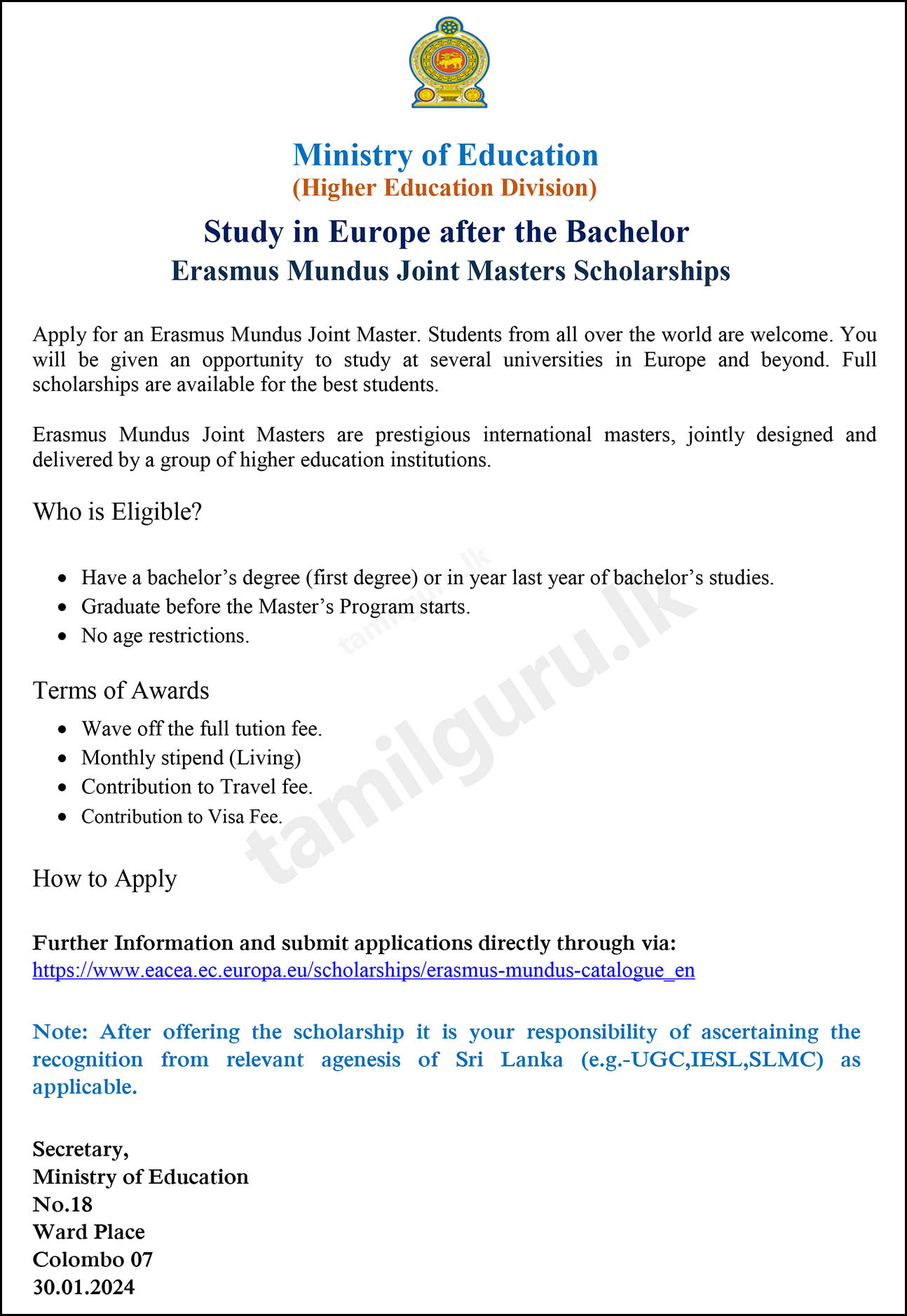 Erasmus Mundus Joint Masters Scholarships - 2024 (Study in Europe)
