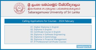 Sabaragamuwa University (CODL) Courses Application - 2024 Feb