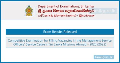 Sri Lanka Missions Abroad (MSO) Recruitment Exam Results Released 2023 (2024)