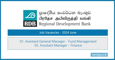 Regional Development Bank (RDB) Assistant Manager Vacancies 2024 June