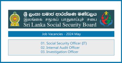 Sri Lanka Social Security Board (SSB) Job Vacancies 2024 May