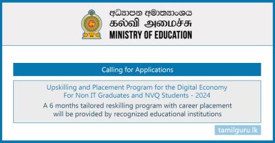 Calling Applications - Upskilling and Placement Program for the Digital Economy (For Non-IT Graduates & NVQ Students) 2024