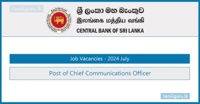 Central Bank (CBSL) Post of Chief Communications Officer (Vacancies) 2024