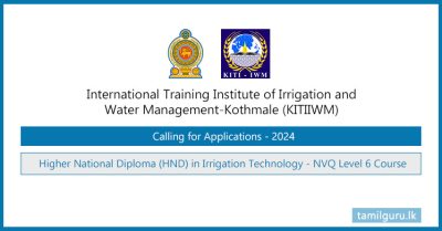 HND in Irrigation Technology (2024) - KITIIWM, Ministry of Irrigation