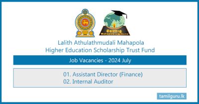 Mahapola Scholarship Trust Fund Job Vacancies 2024 July