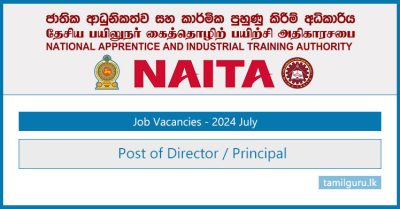 NAITA Job Vacancies 2024 - Post of Director, Principal