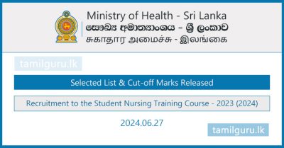 Nursing Training Course Selected List 2023 (2024) - Ministry of Health