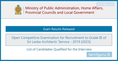 Architects’ Service Exam Results Released 2024 - Interview List