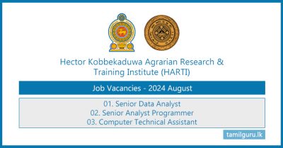 Hector Kobbekaduwa Agrarian Research & Training Institute (HARTI) Vacancies 2024 August