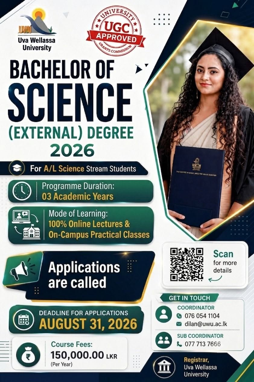 BSc (External) Degree Programme 2026 - Uva Wellassa University