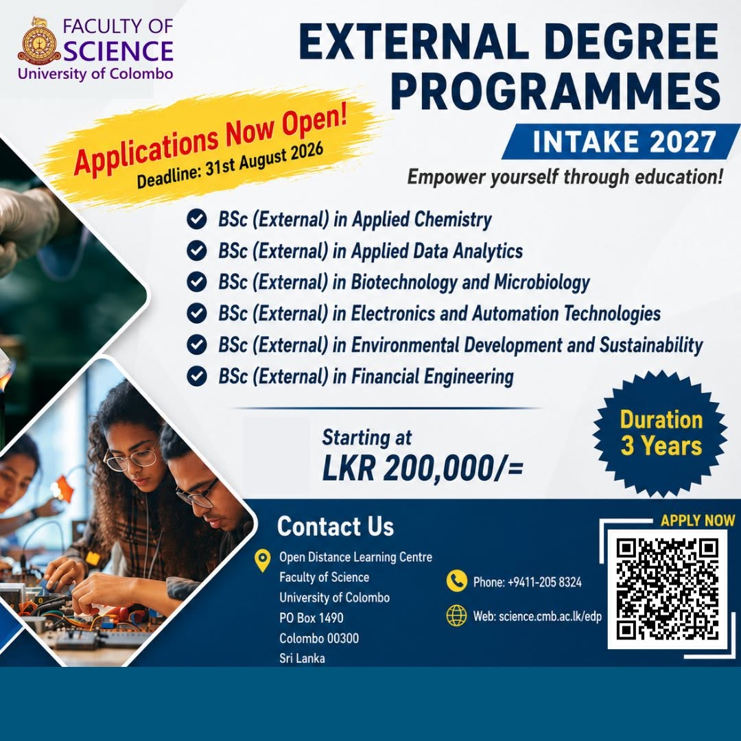 BSc External Degree Programs 2027 - University of Colombo (Science Faculty)