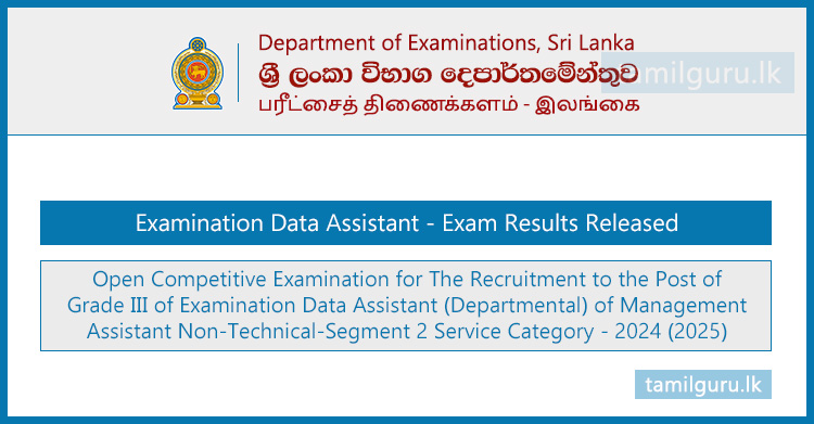 Examination Data Assistant Exam Results Released 2024 (2025)