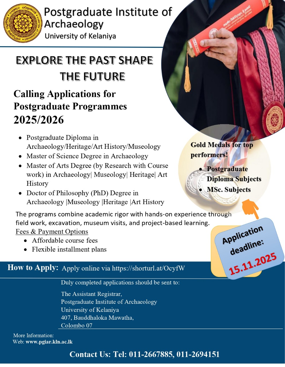Postgraduate Institute of Archaeology (PGIAR) Courses 2025 - University of Kelaniya