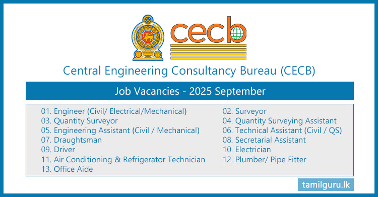 Central Engineering Consultancy Bureau (CECB) Job Vacancies 2025 September