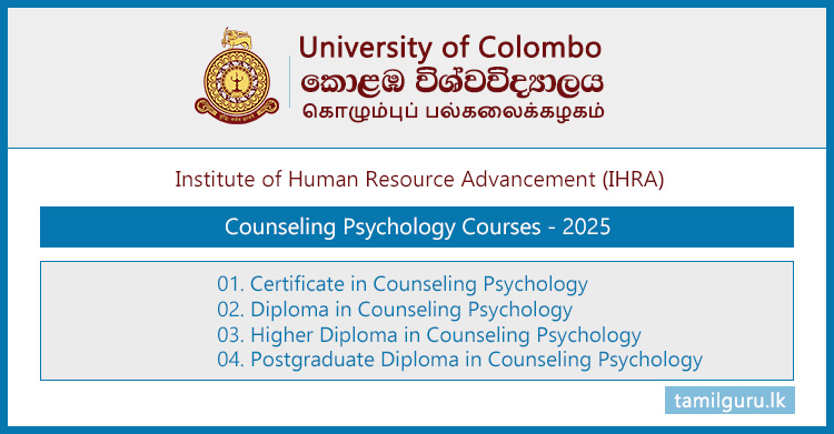 Counseling Psychology Courses 2025 - IHRA, University of Colombo