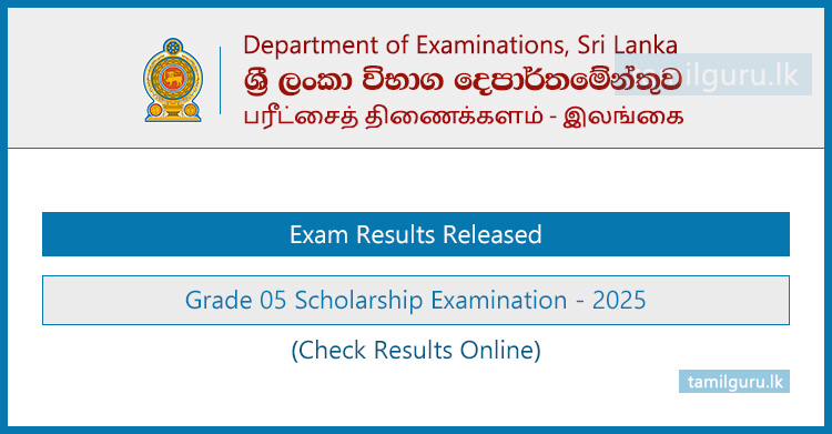 Grade 05 Scholarship Exam Results Released 2025