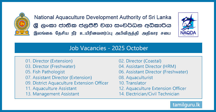 National Aquaculture Development Authority (NAQDA) Job Vacancies - 2025 October