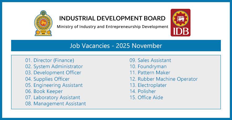 Industrial Development Board (IDB) Job Vacancies 2025 November