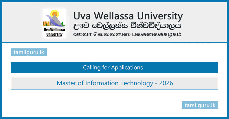 Master of Information Technology 2026 - Uva Wellassa University