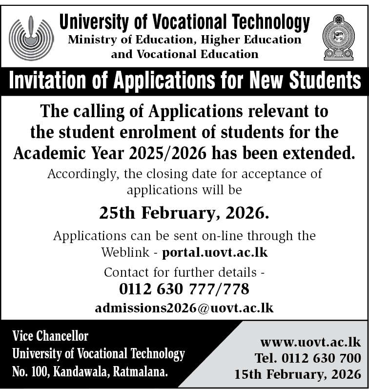 Univotec / UoVT Degree Programs Application 2026 Intake - Closing Date Extension