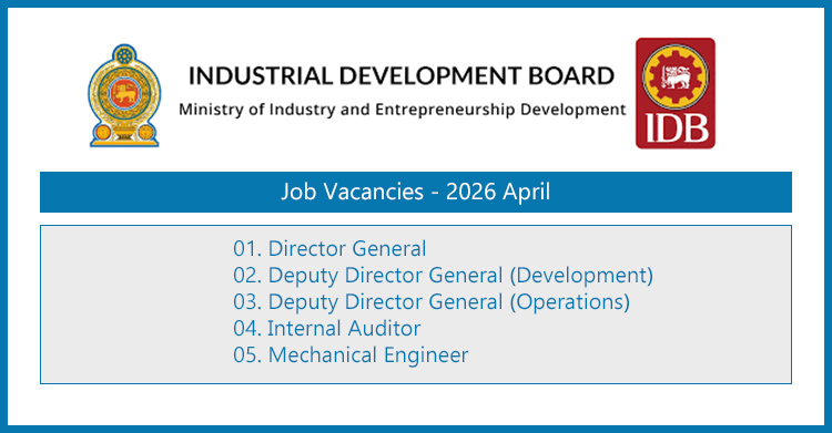 Industrial Development Board (IDB) Job Vacancies 2026 April