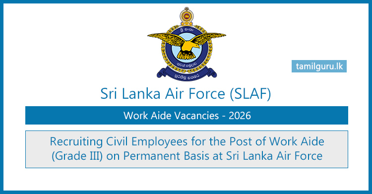 Sri Lanka Air Force Work Aide Vacancies 2026