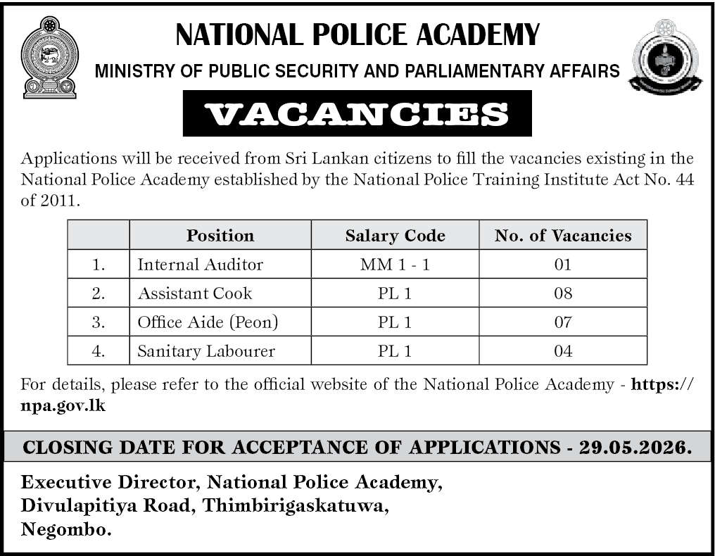 National Police Academy (NPA) Job Vacancies 2026 May