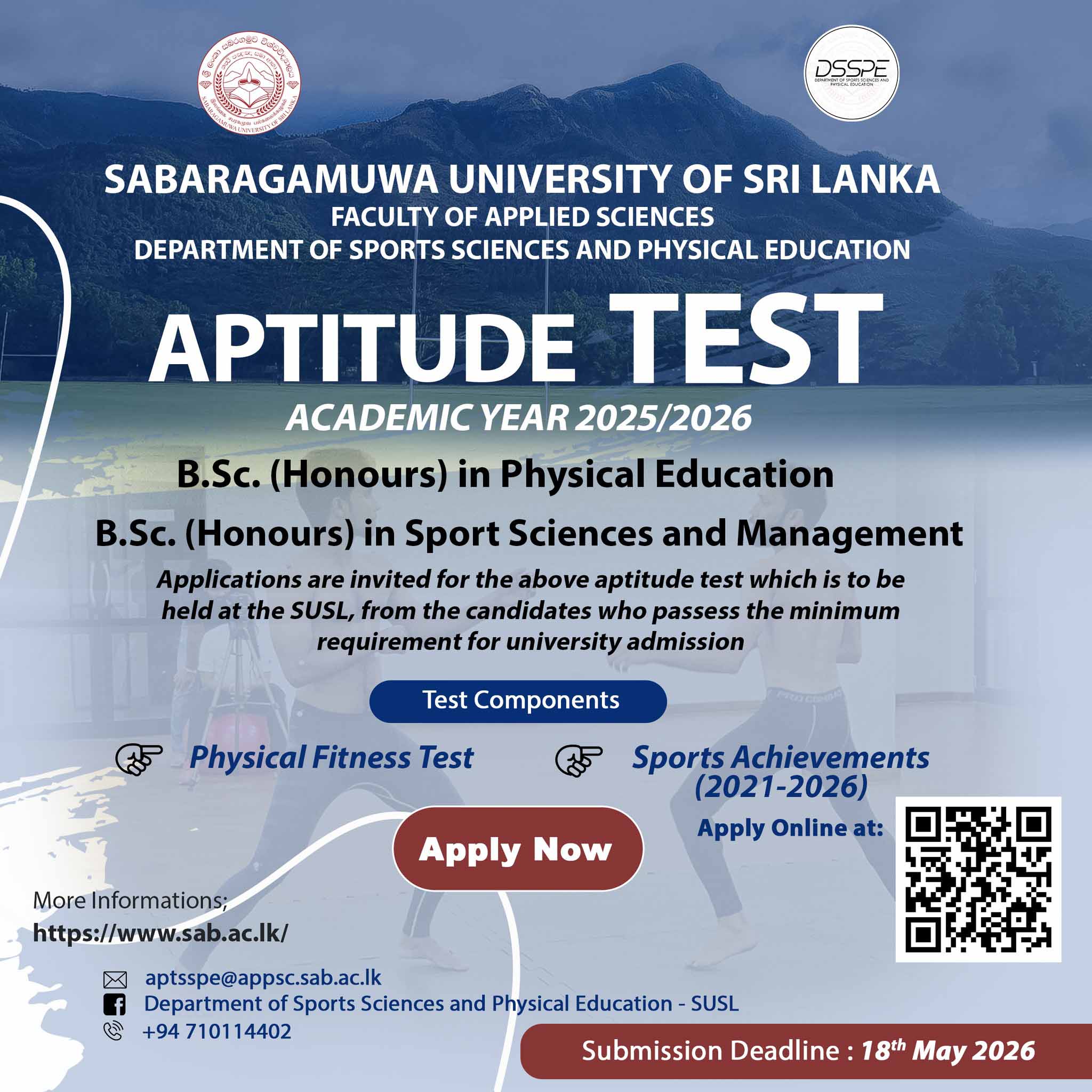 Sabaragamuwa University Aptitude Test Application 2025