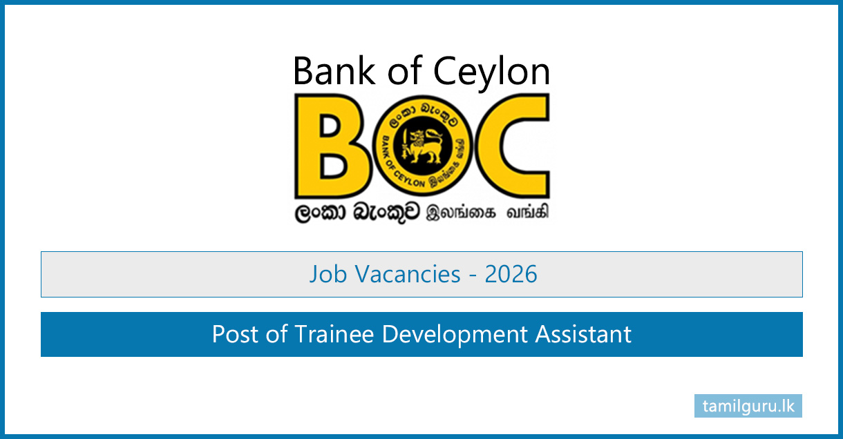 BOC Bank Trainee Development Assistant Vacancies 2026