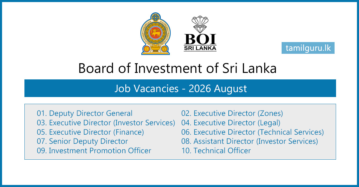 Board of Investment (BOI) Vacancies 2026 - Directors, Investment Promotion Officer, TO