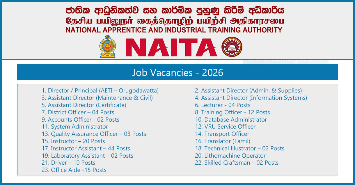 NAITA 130+ Job Vacancies 2026 August/September